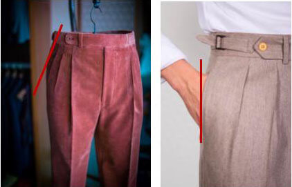 左：斜口袋 右：直口袋